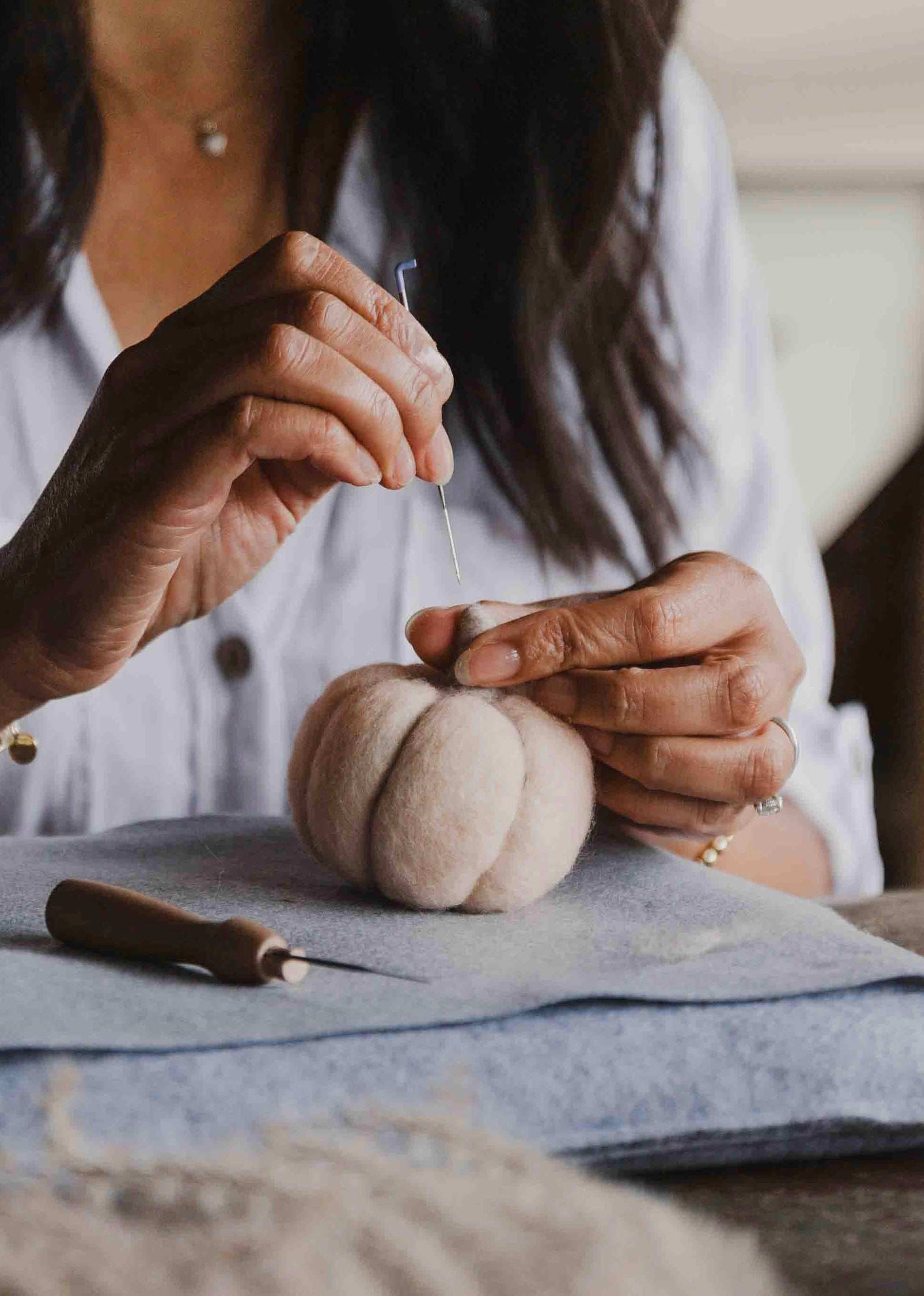 Ghost Pumpkin Felting Workshop