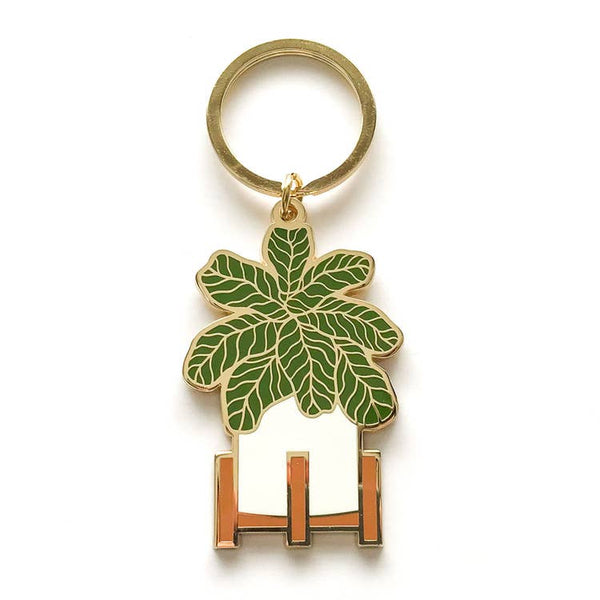 Fiddle Leaf Enamel Keychain